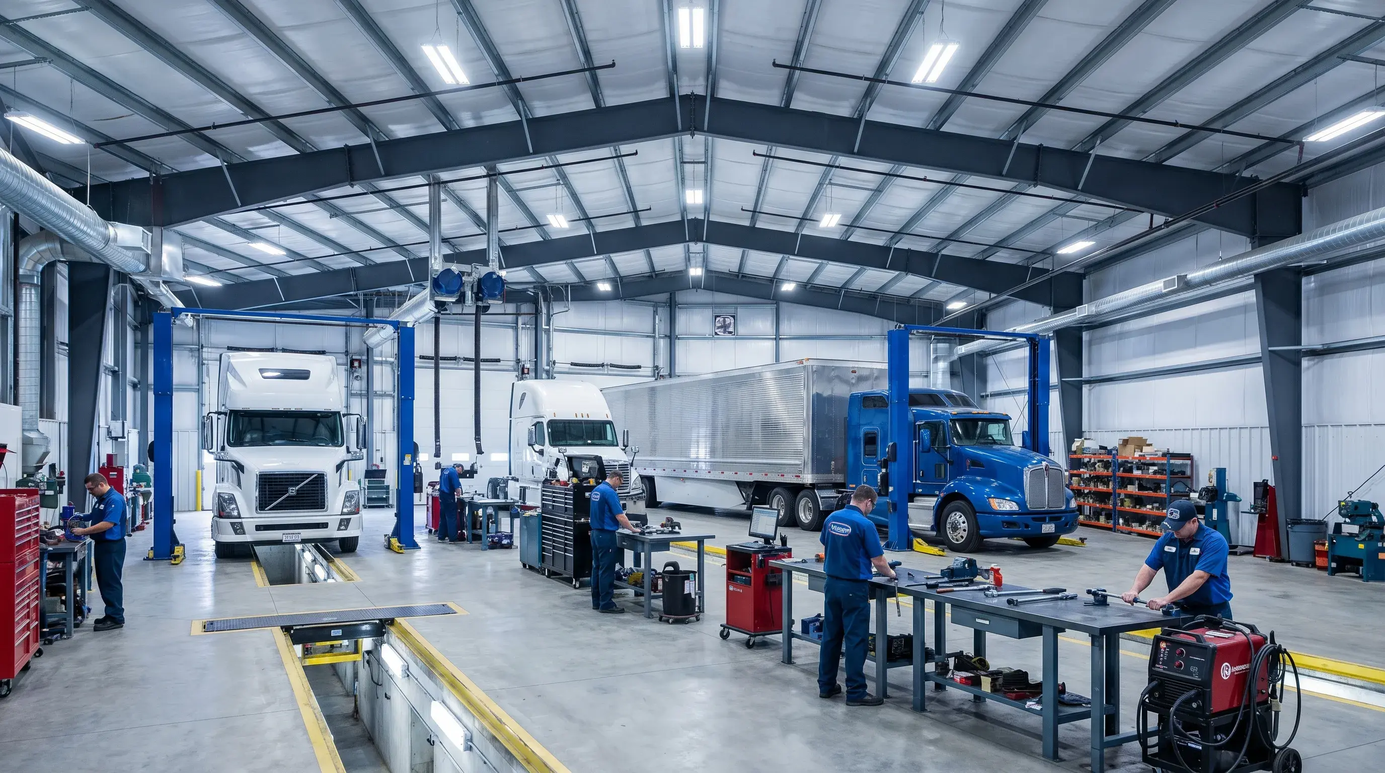 Commercial fleet heavy vehicle service facility at D&A Mechanics